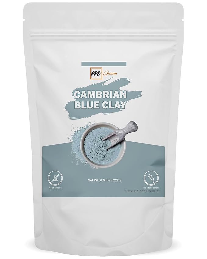 Cambrian/Serbian Blue Clay 0.5lbs / 227g for Facial Masks, Creams, Body Wraps, Scrubs and Soap Making