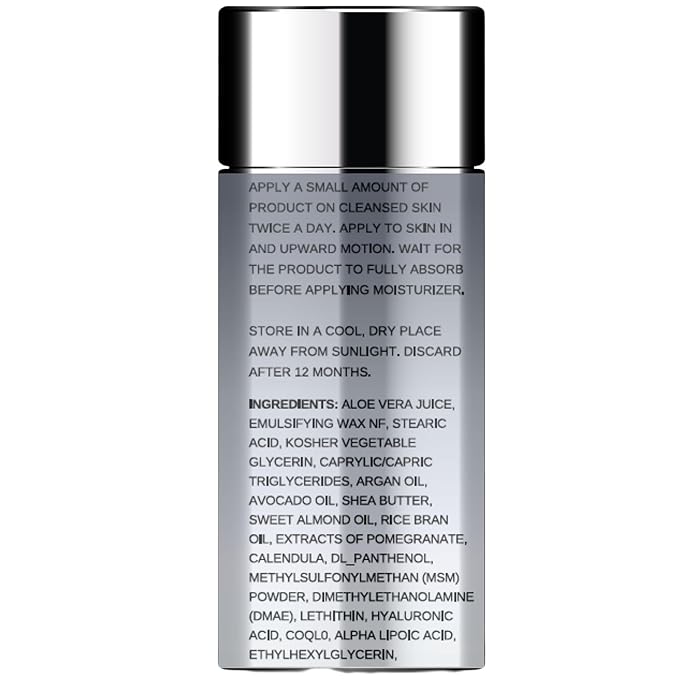 DMAE Facial Serum 1.7 oz Super Serum Lifts Tightens Plumps Firms - Unscented Fragrance Free - Suitable for Sensitive Skin with CoQ10 & Hyaluronic Acid - New Look