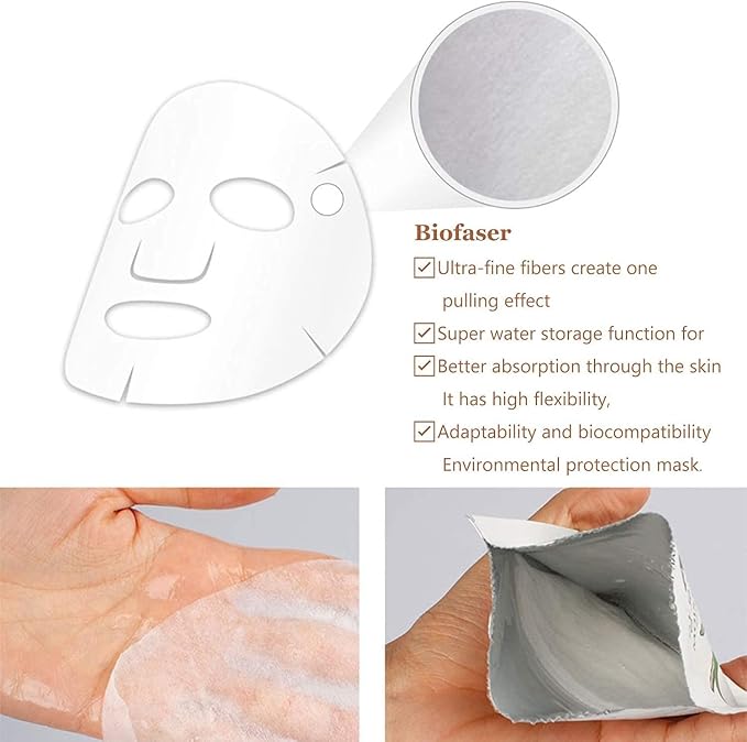 INCELLICE Derma Roller Facial Mask After Microneedling Mask, Hyaluronic Acid Face Mask, 5pcs Collagen Repair Sheet Mask for Hydration, Soothing, Cooling, Reducing Redness and Burnin