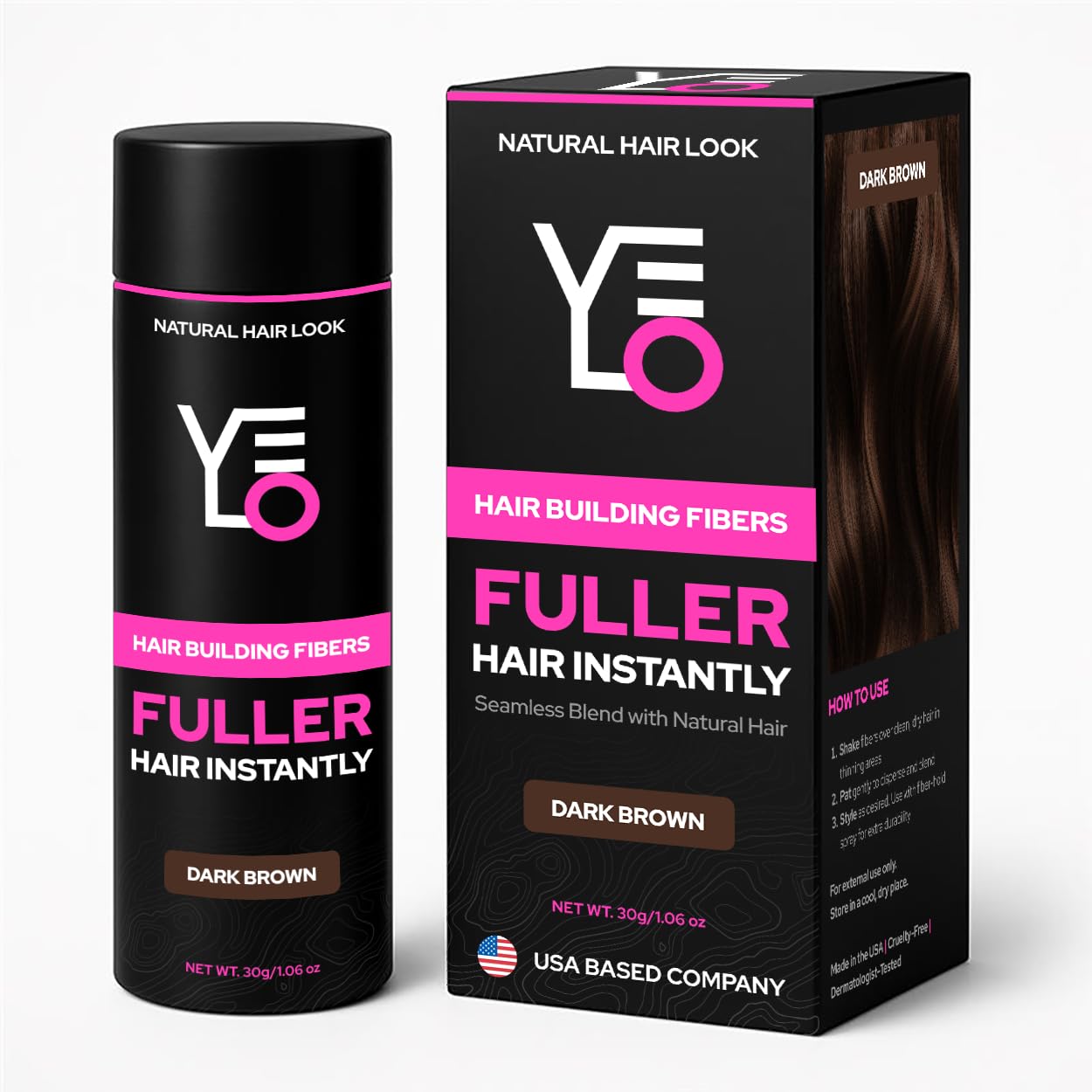 VELO Hair Building Fibers for Thinning Hair – DARK BROWN Hair Fibers for Men & Women – Covers Bald Spots, Hairline Powder, Hair Thickening Fibers – Hair Filler Powder for Fuller-Looking Hair – 30g
