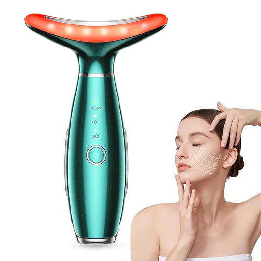 Neck Face Massager, 3-in-1 Portable Facial Massager (Green)