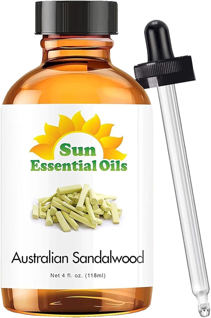 Sun Essential Oils Australian Sandalwood Essential Oil - 4oz Sandalwood Aromatherapy Oil