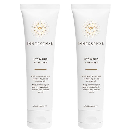 INNERSENSE Organic Beauty - Natural Hydrating Hair Mask | Deep Hydration, Nourishing, Strengthening | Non-Toxic, Cruelty-Free, Clean Haircare (2 Pack - 2 fl oz | 59.1 mL each)