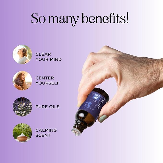 Sleep Essential Oil Blend for Diffuser - Snooze Blend Essential Oil for Sleep with Lavender Roman Chamomile Cedarwood and More - Sleep Aromatherapy Oil Blend for Peaceful Nighttime Relaxation