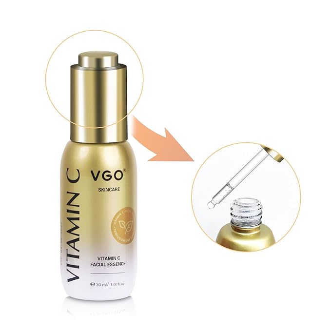 VGO Facial Serum for Face Vitamin C Face Serum with collagen, fights Brown spots,Smooth skin tone, targets skin, smoothes fine lines, with Vitamin E 1.01 FL Oz