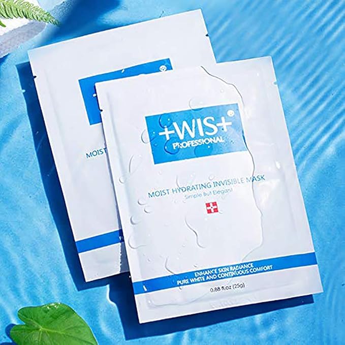 WIS Intensive Hydrating Smoothing Face Facial Sheet Mask 10 Packs, Deeply Moisturizing with Hyaluronic Acid-Witch Hazel for Oil Control & Shrink Pores-Firming & Anti Aging for Men＆Women