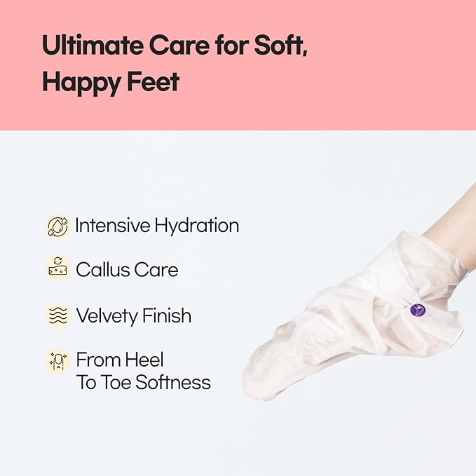 Epielle Moisturizing Foot Masks (Socks 6pk) for Foot Heel to Toe | Foot Cream & Lotion - Sunflower Seed Oil + Avocado Oil + Vitamin E, Mother's Day Gifts, Teacher's Appreciation