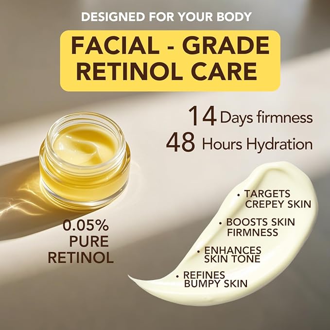 Ultra-Size Firming Retinol Body Lotion for Crepey Skin & Keratosis Pilaris with 0.05% Retinol, AHA, Collagen, Body Cream, Anti Aging Moisturizer 10.14 fl oz