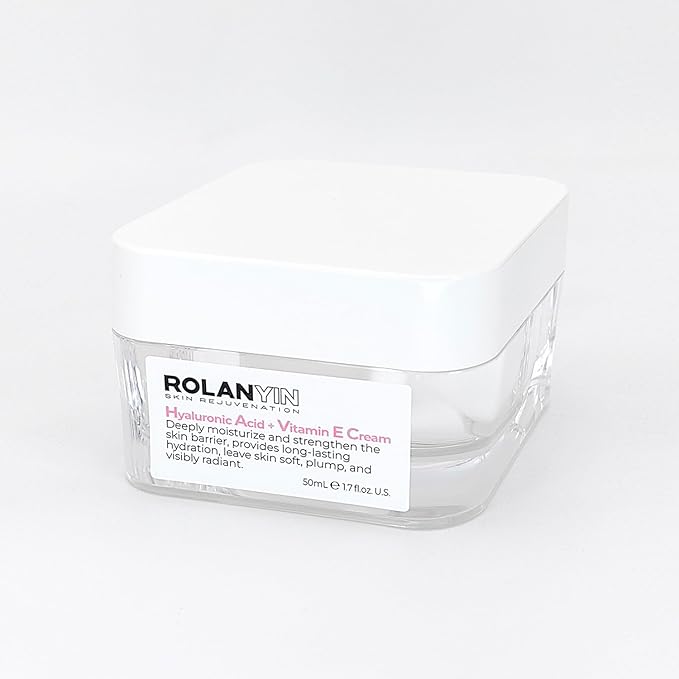 ROLANYIN Hyaluronic Acid + Vitamin E Cream for Deep Hydration and Moisturizing Nourishing Anti Aging Skin Repair Soothing and Revitalizing for Healthy Radiant Skin