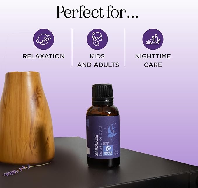 Sleep Essential Oil Blend for Diffuser - Snooze Blend Essential Oil for Sleep with Lavender Roman Chamomile Cedarwood and More - Sleep Aromatherapy Oil Blend for Peaceful Nighttime Relaxation