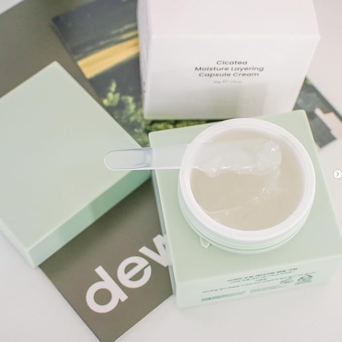 Cicatea Moisture Layering Capsule Gel Cream Vegan 4X Soothing, and Moisturizing for Day and Night, face moisturizer Night cream 1.76 oz.