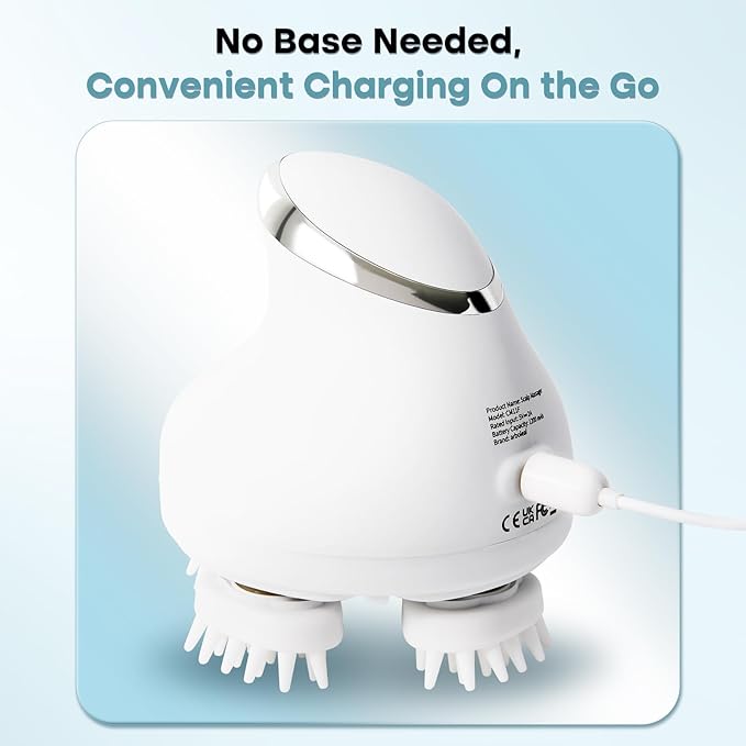 arboleaf Scalp Massager Electric Gripping Head Massager Scalp Stress Relax Portable Rechargeable Hair Massage Waterproof Cat Massage Tool, Gift for Mom