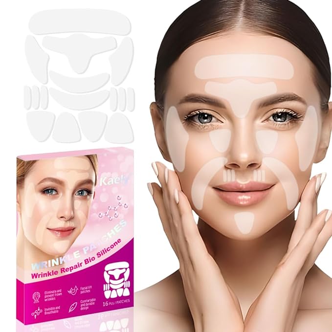 evpct 192Pcs Face Facial Medical Wrinkle Tapes Wrinkle Patches for Face Wrinkles Overnight, Smile Line Patches Face lifting tapes, Face oil Tape Smoothing Silicone face Forehead Wrinkle Patches