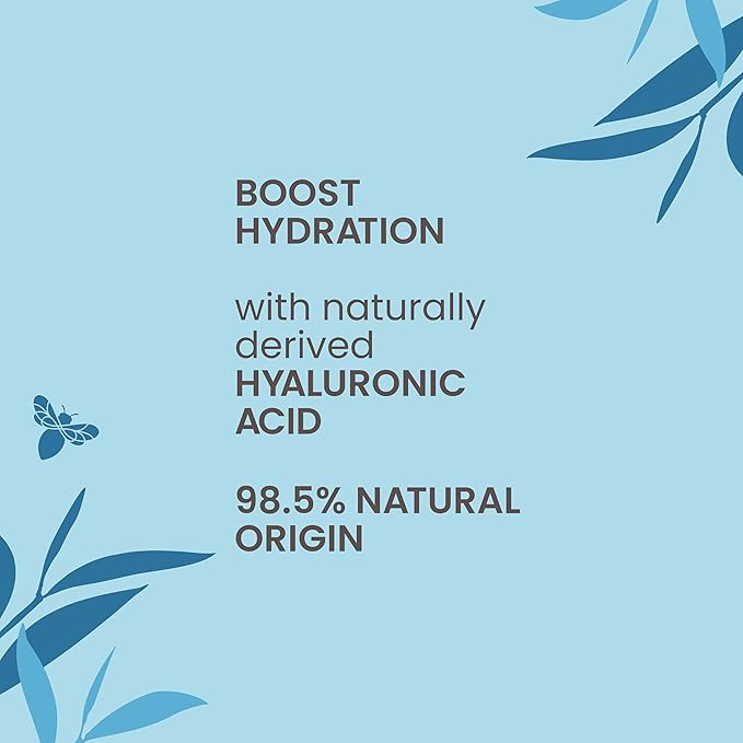Burt's Bees Hyaluronic Acid Face Serum, Hydrates & Boosts Skin Naturally for Smoother, Glowing Skin Tone, Lightweight, with Algae - Hydrating Booster Facial Serum (1 oz)
