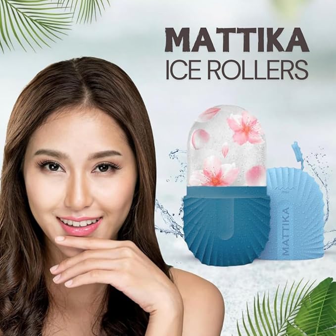 Ice Roller for Face and Eye Glow Naturally and Skincare, Ice Face Roller, Ice Facial Cube, Gua Sha Face Massage, Ice Roller Face for Beauty and Skin Care Gift for Men & Women Face Ice Roller (Blue)