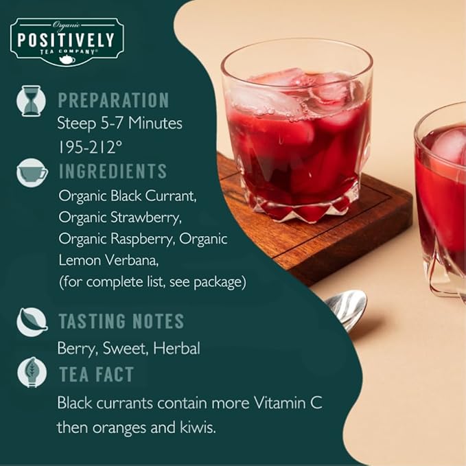 Organic Positively Tea Company, Very Berry Citrus, Herbal Tea, Loose Leaf, 4 Ounce