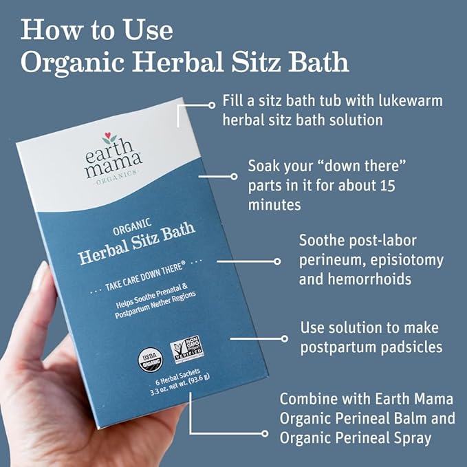 Earth Mama Postpartum Essentials Recovery Gift Set for Mom| Organic Self Care Gifts for Mom, Nipple Butter, Perineal Spray & Balm, Sitz Bath, Milkmaid & Periodic Tea and Booby Tubes, 7-Piece Set