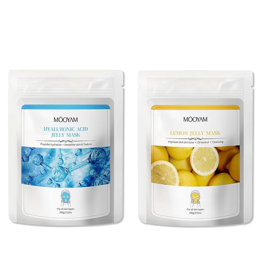 Peel-Off Jelly Mask Hydrating Cleaning Mask Spa Easy DIY Home Spa, Hydrating Icy Jelly Mask For Skin HYALURONIC+LEMON
