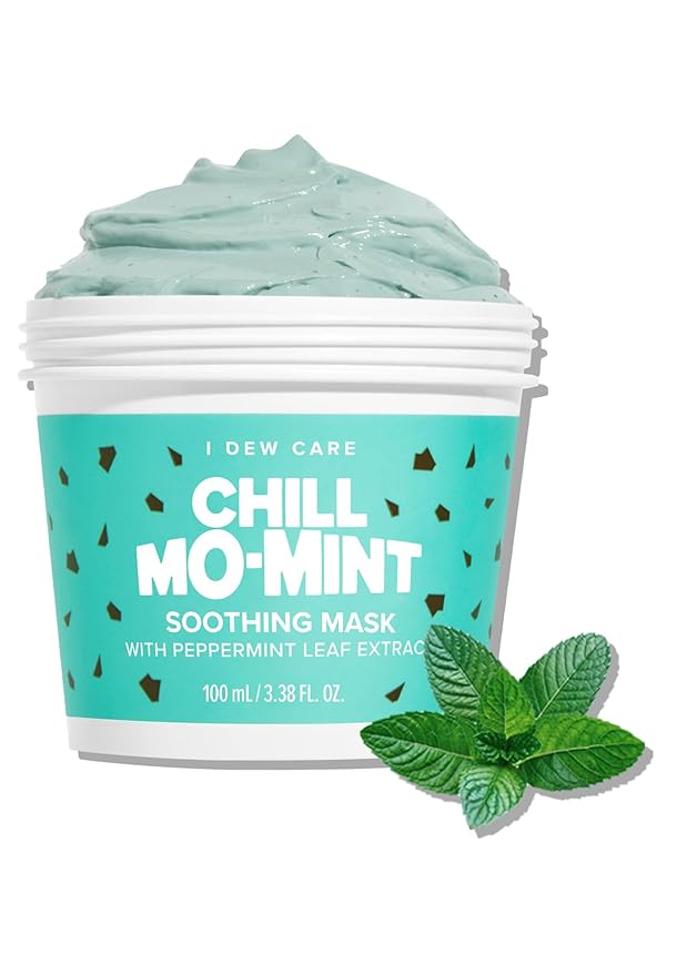 I DEW CARE Wash Off Face Mask - Chill Mo Mint | Soothing Mask with Peppermint Leaf Extract, Korean Face Mask Skin Care for Face, 3.38 Oz