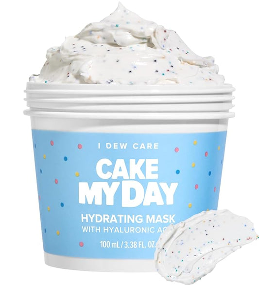 I DEW CARE Wash Off Face Mask - Cake My Day | With Hyaluronic Acid, Self Skin Care, Facial Treatment, Vegan, Cruelty-Free, Paraben-Free, Exfoliating, Deep Cleansing Detox, 3.38 Oz