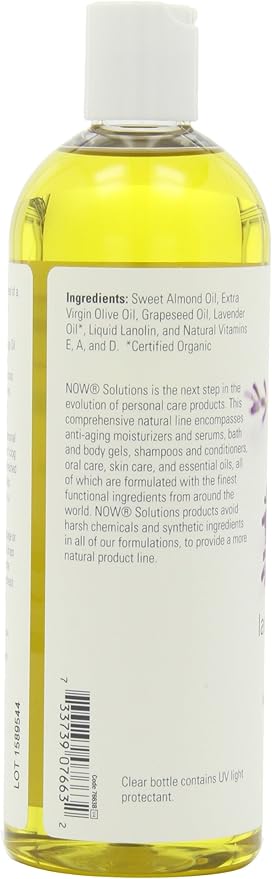 NOW Lavender Almond Massage Oil, 16-Ounces (Pack of 2)