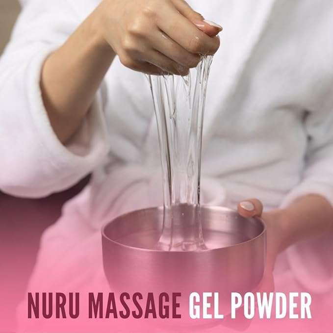 Japanese Nuru Massage Gel Powder 40g | Formulated with Natural Seaweed & Green Tea | Made in Japan | Paraben, & Glycerine Free | Fragrance-Free | Makes 1.05 gal/ 4L | Vegan | Matsuri