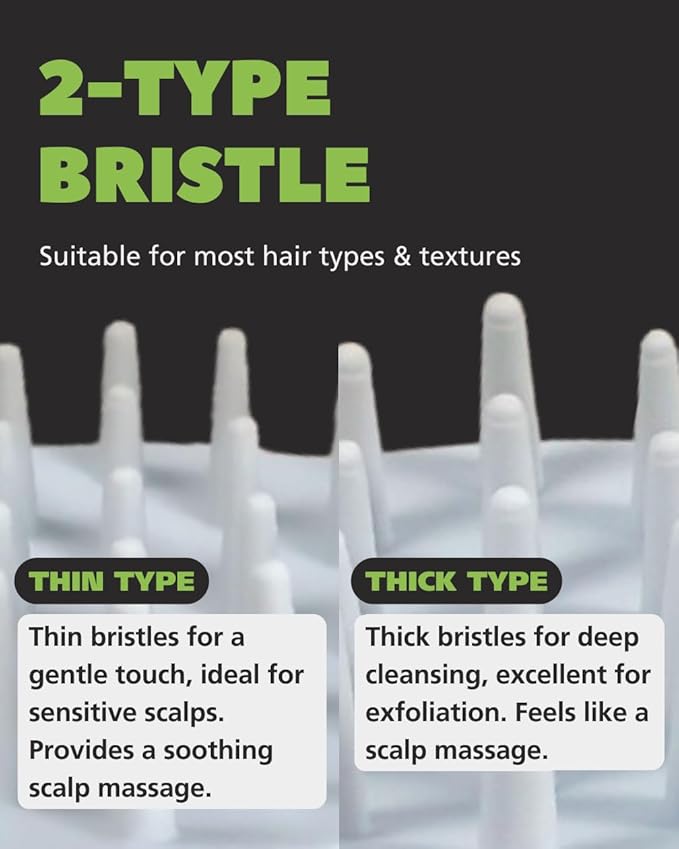 Scalp Hair Massager Shampoo Brush 2-Pack, Scalp Scrubber Set for Hair Growth and Deep Cleansing with Thick and Thin Bristles