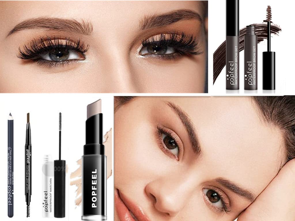 Makeup Kit For Women Full Kit, Naked Shimmer Eyeshadow Palette, Waterproof Black Eyeliner & Mascara, Makeup Tools Set, Lipstick, Premium Synthetic Foundation Powder for Medium to Dark Skin