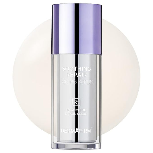DERMAFIRM Soothing Repair Toning Serum R4 | Korean Bakuchiol Face Serum w/Niacinamide & Peptides | Calming and Correcting Facial Serum | No Animal Trials No Parabens 1.01 fl oz