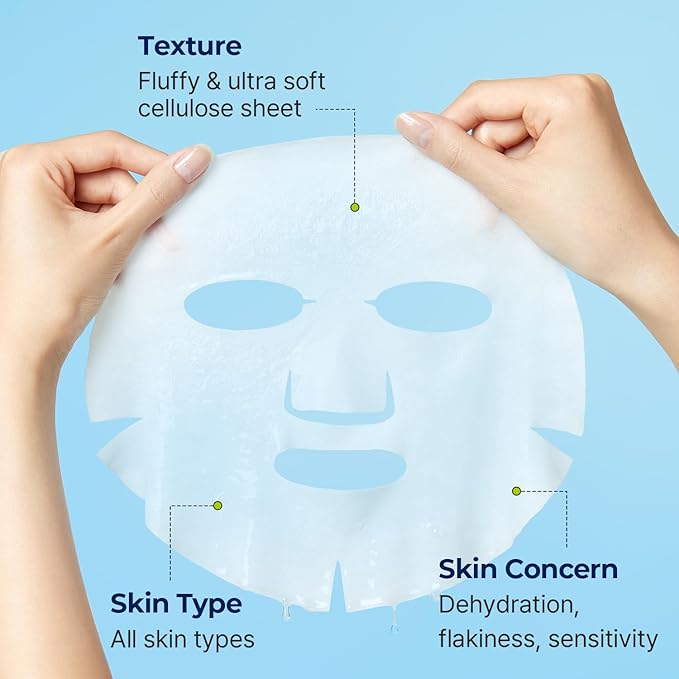 Torriden DIVE IN Hyaluronic Acid Facial Mask (10 sheets) | Extra Moisturizing Care | Hyaluronic Acid, Panthenol, Allantoin | Korean Face Mask