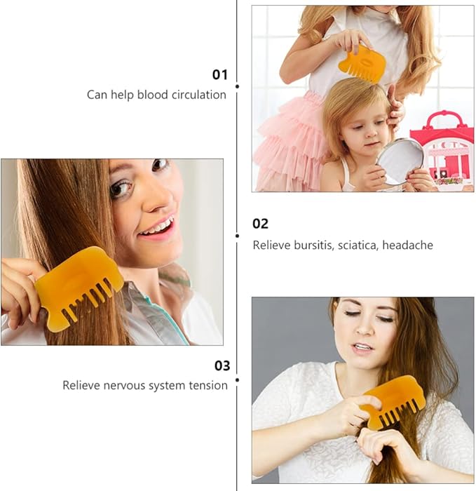 Healifty Multitools 2pcs Comb Multipurpose Tool Scalp Massagers Facial Muscle Scraping Tools Wide Tooth Hair Scraping Board Hair Massager Massage Tools Jade Massage Board Beeswax