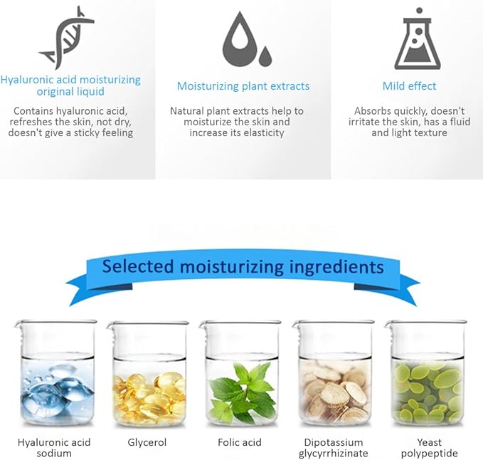 BIOAQUA Hyaluronic Acid Essence B6 Glycerol Tender Smooth Skin Serum Plant Extracts Nourishing Moisturizing 5ml*10PCS/Box