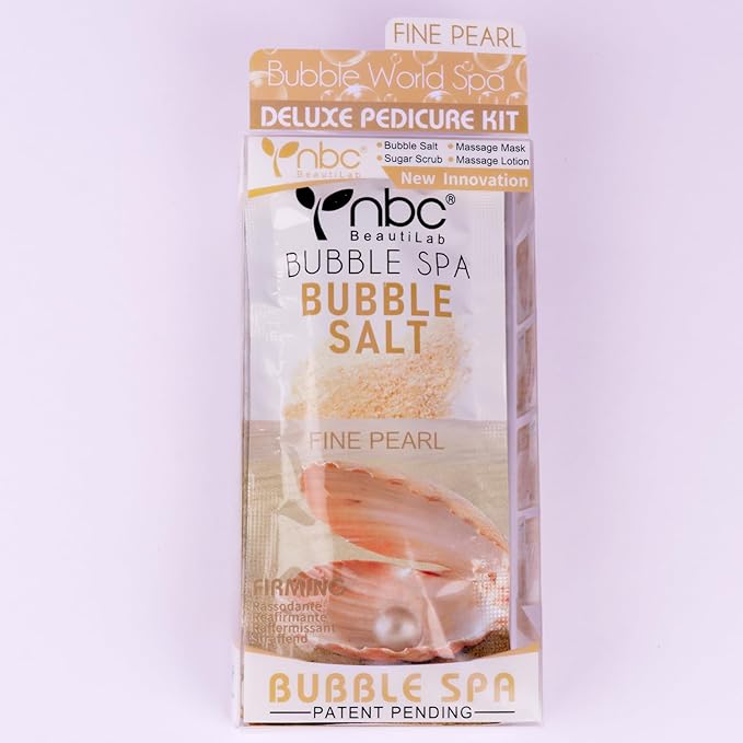 Pedicure Kit Foot Soak Set: Bubble Salt, Sugar Scrub, Massage Mask, Massage Lotion in a Box, 4 Step Foot Spa Kit for Dry Feet,Tired Feet（3 Set Pearl)