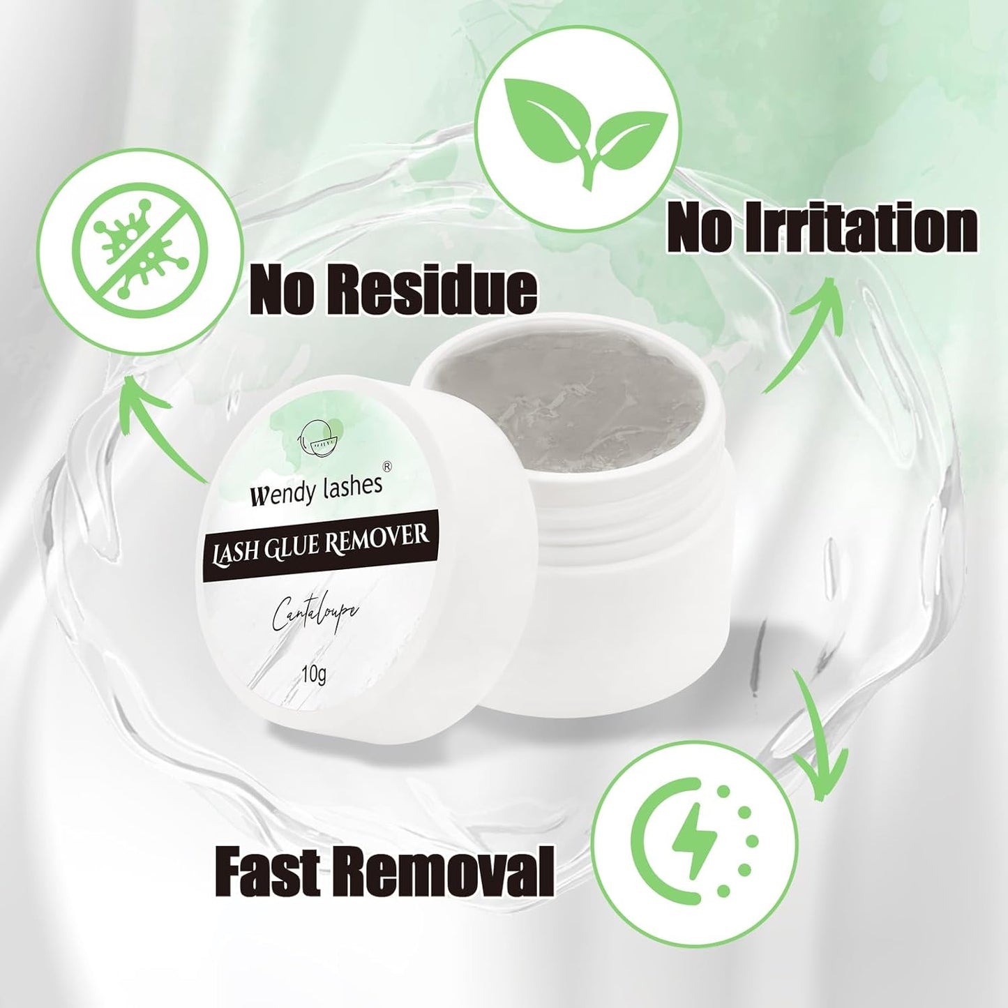 Wendy Lash Remover for Eyelash Extensions: Effectively Cluster Glue Remover Cream, Grey Cantaloupe