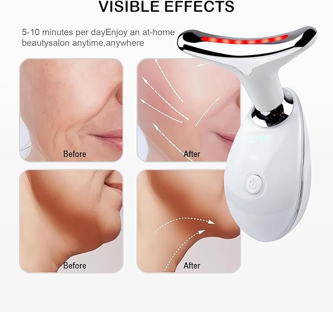 Face and Neck Massager，7 Color Multifunctional Facial Skin Care Tools, Led Face and Neck Beauty Device for Home Use