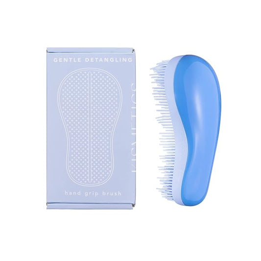 Hand Grip Brush, Gentle Detangling, Detangler Hair Brush for All Hair Types. For use on Wet or Dry Hair (Blue)
