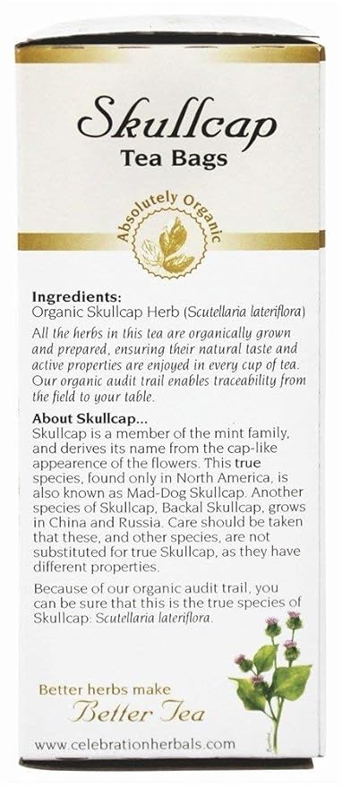 Celebration Herbals - Organic Skullcap Herb Herbal Tea - 24 Tea Bags