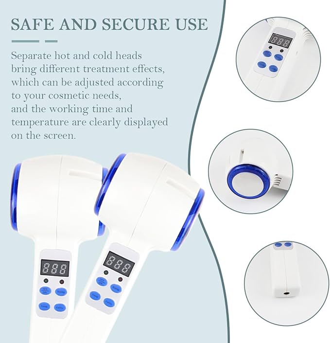 Hot and Cold Face Massager, Double Heads Hammer Vibration Massage Instrument, SPA Anti-Wrinkle Skin Tighten Lifting Massage Machine