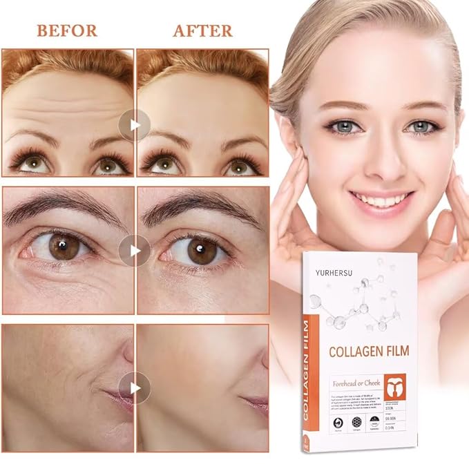 SUNDEER Pure Collagen Films, Highprime Collagen Film For Face, Melting Collagen Film, Soluble Collagen Hydrating Face Mask, Moisturizing, Improve Skin Elasticity, Reduce Fine Lines (2Box*3PCS)