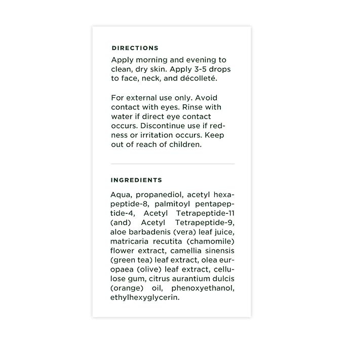 Tree of Life Beauty Hydrating Facial Serum - Pro Collagen Peptides with Argireline & Replexium - Anti Aging & Wrinkle Reduction - Dermatologist-Tested - 1 Fl Oz