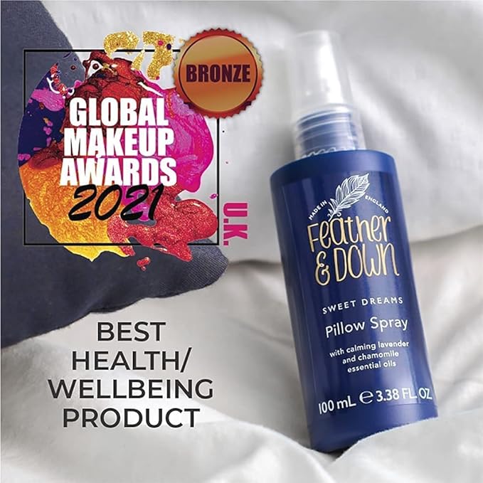 Feather & Down Sweet Dream Sleep Essentials Gift Set: 50ml Pillow Spray, 50ml Melting Shower Cream, 16g All-Purpose Sleep Balm & 50ml Sleep Butter, Vegan & Cruelty Free