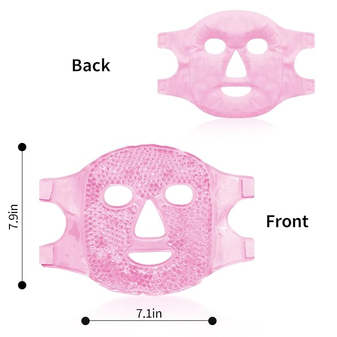 Cold Face Eye Masks Ice Face Mask Hot Cold Compress for Dark Circles, Puffiness, Migraines, Headache, Stress, Redness, Cooling Face Masks for Women Man, Skin Care