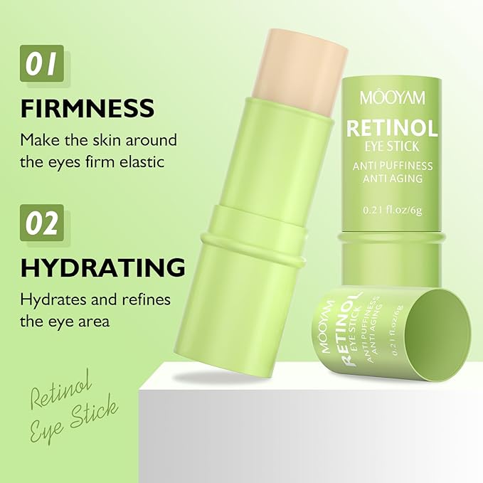 Retinol Eye Stick Retinol Eye Cream Brightening Eye Balm Reduces Fine Lines and Dark Circles Visible Results Anti-Wrinkle Hydrating Eye Stick in 3-4 Weeks