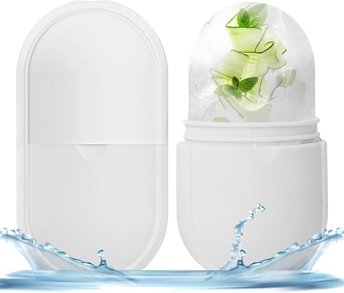 KOGITI Ice Roller & Mold for Face & Eye Puffiness Relief, Beauty Facial Ice Cube Holder (New-White)