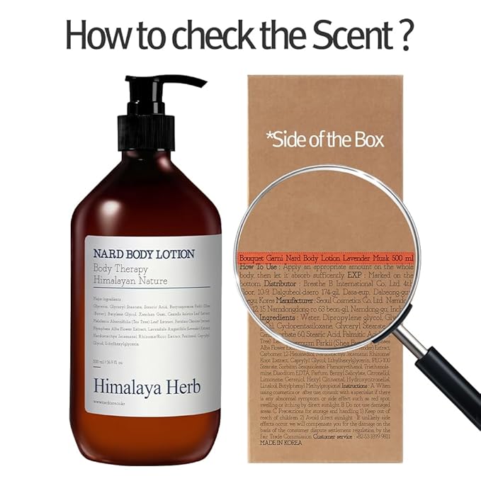 Bouquet Garni NARD Body Lotion Lavender Musk - Moisturizing, Calming, Nourishing for Dry Skin (Containing Tea Tree Extract, Centella Asiatica, and Shea Butter) - 16.9 oz