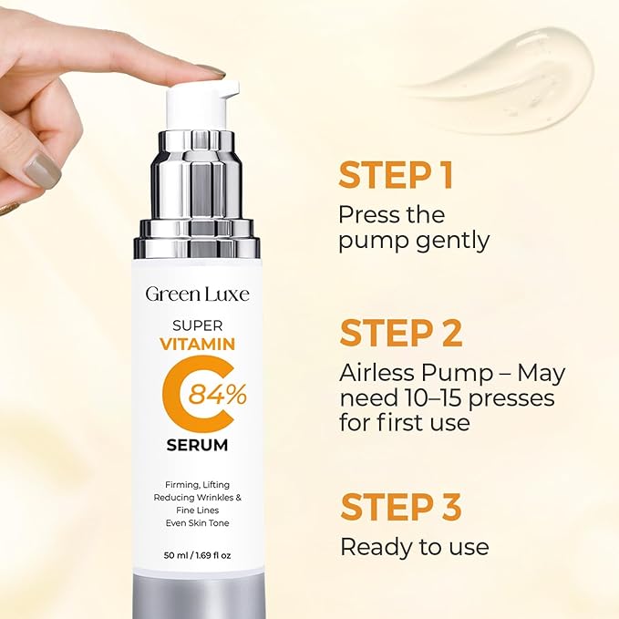 Super Vitamin C Serum for Women Over 70 - Hydrating Anti-Aging with Vitamin C Caffeine - Facial Skin Care for Mature Skin, Firming, Lifting, Smoothing, All in One Formula 1.69 fl oz