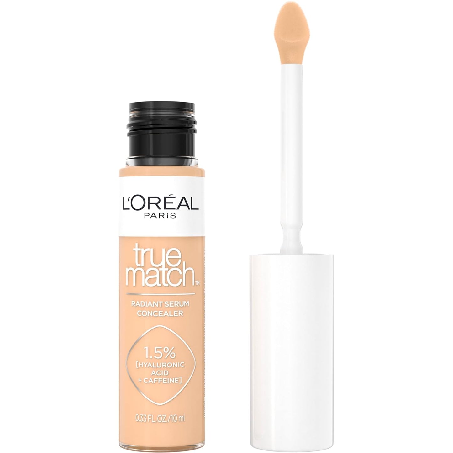 L’Oréal Paris True Match Radiant Serum Concealer, Brightening Under Eye Concealer Make Up with 1.5% Hyaluronic Acid and Caffeine, N5, 0.33 Oz