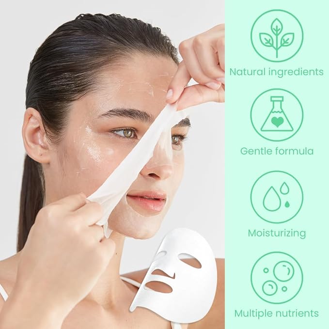 Face Sheet Mask Skincare,Hydrating Spa Face Mask For Sensitive Skin,Moisturize,Nourish for All Skin Types,Natural Skin Care Spa Face Mask for Women Men Girls,Pack of 6