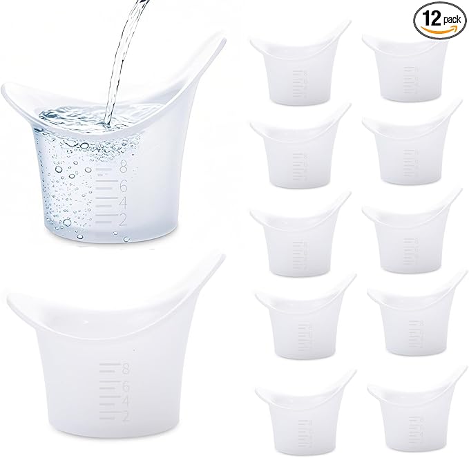 FOYARA Eye Bath Silicone Eye Wash Cup Set of 12 for Refresh and Clean Tired Eyes