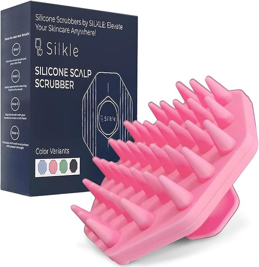 Silicone Scalp Scrubber - Massage Shampoo Brush, Soft Bristles for Hair Growth & Dandruff Removal - Ergonomic Design, Wet & Dry Use, Deep Cleansing Scalp Exfoliator for All Hair Types - Pink